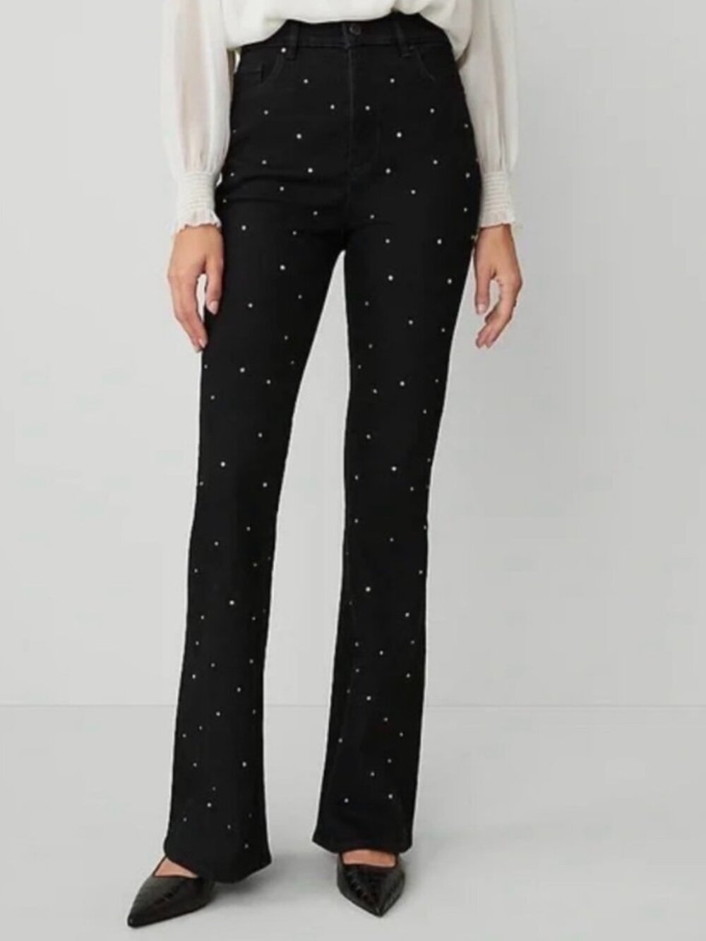 Ann Taylor The Embellished Flare High Rise Jean